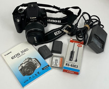 CANON EOS 350D 8MP DIGITAL SLR CAMERA 18-55MM LENS CHARGER REMOTE SWITCH - WORKS
