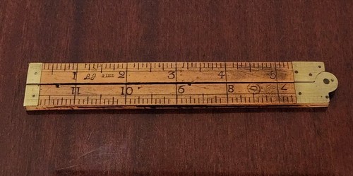 Ancienne règle pliante buis - règle,