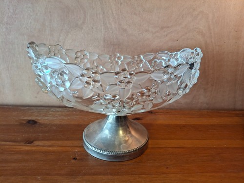 Compotier verre pied etain - verre,