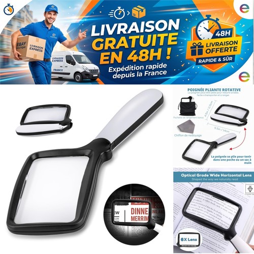 Loupe lecture pliable - de, 6x