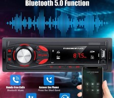 Autoradio FM 1 Din MP3 Car Radio Bluetooth Voiture Stéréo Lecteur TF USB Aux-In