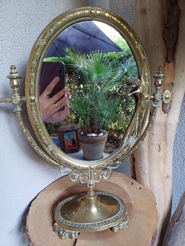 Ancien miroir psyché ovale - ,