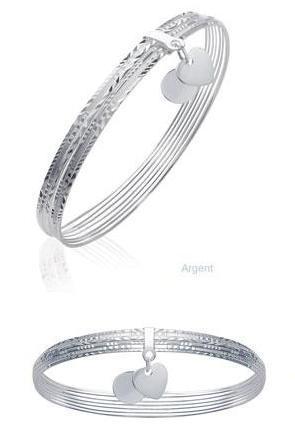 Bracelet jonc rhodié - bracelet,