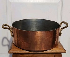 Faitout DEHILLERIN Paris Cuivre Étamé Poignées Laiton 6,1 kgs Marmite Cuisine 