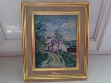 TABLEAU EN EMAIL HELCA MARTELE A LA MAIN  D'APRES CEZANNE