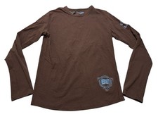 Men's De Puta Madre 'American Gigolo' Long Sleeve Shirt Size Medium Brown