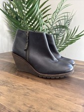 Kickers Womens Size 8 (39) Leather Double Zip Wedge Ankle Boots 317501