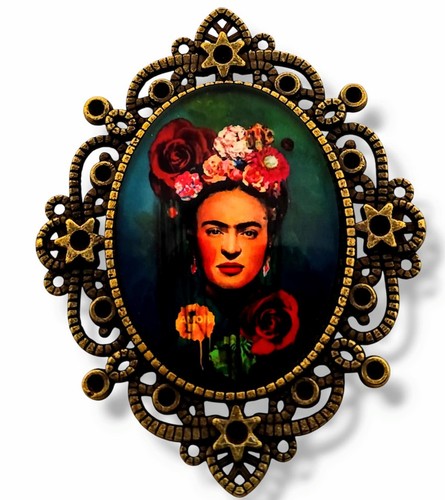 Broche frida kahlo camée - broche,