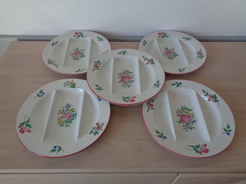 Assiettes asperge faience - assiettes,
