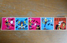 Opération 48.81.00. 1974 5 vignettes auto-collant de MORRIS Lucky-Luke TBE