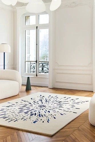 Tapis bleu abstrait - , motif