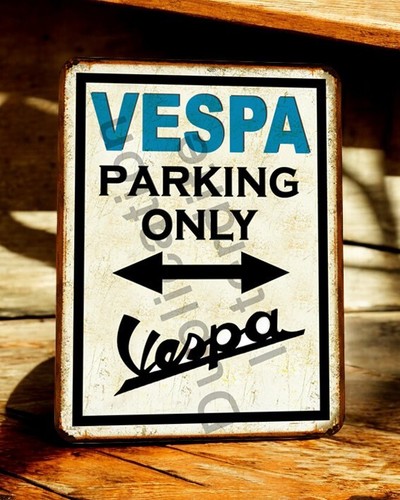 Plaque métal vintage vespa - plaque,
