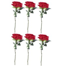  6 Pcs Rose Rouge Artificielle De Bébé Faux Accessoire Décoratif Réaliste