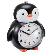 Réveil Enfant ATLANTA Avec Mécanisme Silencieux Pingouin Noir/Blanc 2165