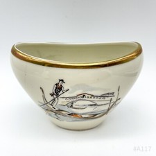 Vintage Alka Art Bavaria „Rialto“ Vase en Porcelaine Avec Bord Doré 10x7, 5cm