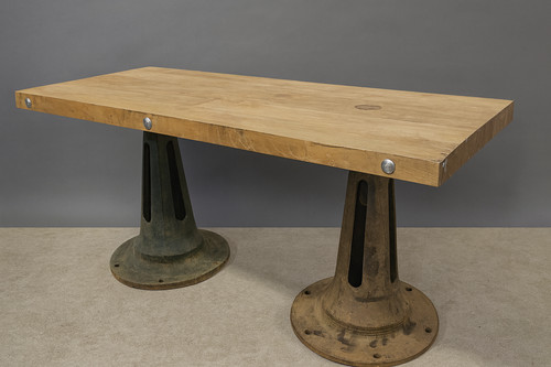 Table industrielle bois - table, en