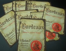 LOT 50 BORDEAUX / BECHET & CO GIRONDE LABELS / ALCOHOL DRINK LABELS OLD WINES