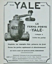 PRESS AD 1926 YALE THE DOOR CLOSER FITS ALL DOORS