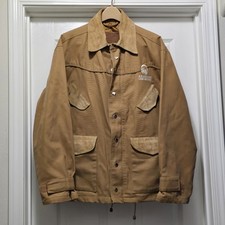 American Quarter Horse Association Jacket Brown Canvas / Leather Trim Men's L