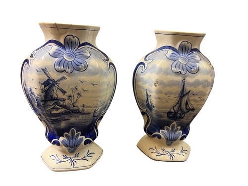 Ancien paire vase delft - de,