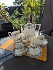 Service à thé ancien LIMOGES T.L.B. – Porcelaine fine – Vers 1950