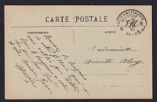 Carte postale de Calais avec cachet POSTES MILITAIRES BELGIQUE 6 1917