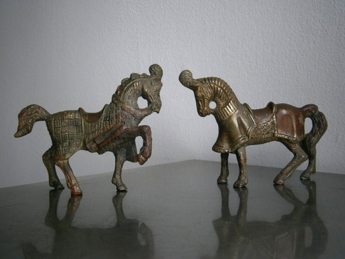 Chevaux bronze doré chine - doré,