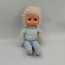 Ancienne poupée bleu rayé