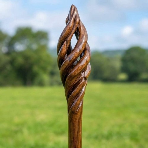 Hand carved wood wizard - hand, staff