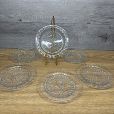 Val St Lambert Imperial Cut Crystal 6.25” Bread Dessert Plates~set Of 6