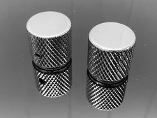 Fender Squier Tele P Bass FLAT-TOP KNOBS w/ SET SCREW Pair Telecaster Precision