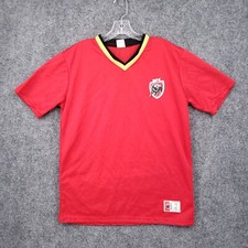 Maillot Jupiler 12 Jersey Shirt Mens L Large Red V Neck FIFA Soccer Short Sleeve