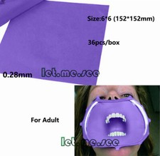 36 Sheets Dental Endodontic Rubber Dam Natural Latex Medium Gauge 6" x 6" Purple