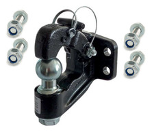 Crochet attelage Mixte 3500kg 4 Trous, Boule 50mm, Anneaux 68/76. Livré avec vis