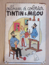 TINTIN - ALBUM A COLORIER - PLAQUE ALU - HADDOCK  - MILOU - HERGE - PEINTRE - P