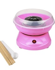 Mini Cotton Candy Machine Pink, 450W Electric Heating with 10 Sticks