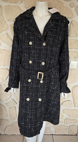 Manteau noir blanc marque - et,