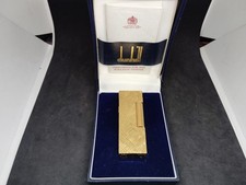 Ancien briquet à gaz Dunhill Rolla doré florentin avec bo