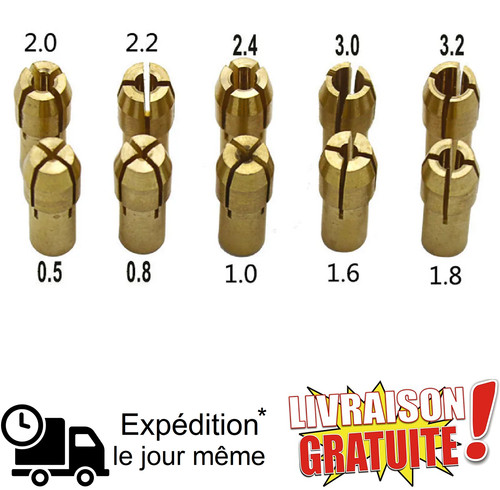 Mandrins laiton de - 10,