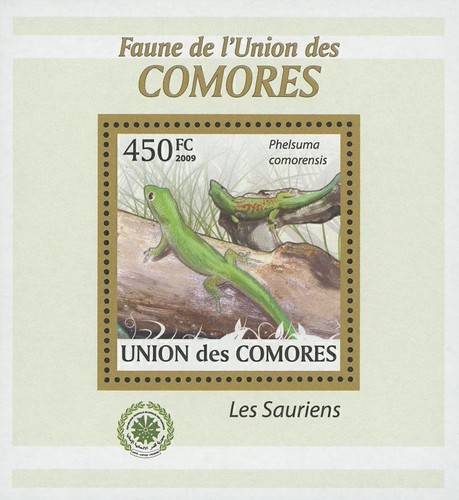 Lizard stamp saurias phelsuma - lizard,