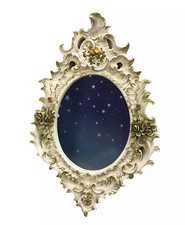 Very nice baroque mirror Italian porcelain slipper