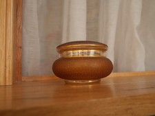 Baccarat Amber Gold Clear Crystal Candy Jar Powder Box Jewelry Box