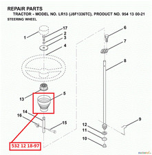 Manchon direction (ORIGINE) JONSERED LT13. Référence : 532 18 67-37