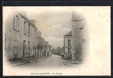 Old postcard Moulins-la-Marche, Rue Robergel 