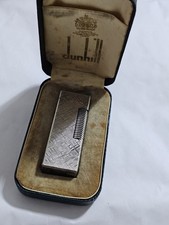 1970 Dunhill Lighter Florentine Silver PIPE Boxed NOT Working!!