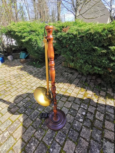 Pied lampe bois et - pied, en