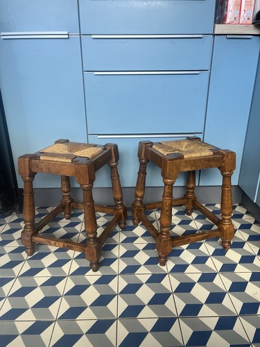 Paire tabouret bois - tabouret,