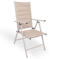 Chaise Longue Erica En Aluminium Réglable En 6 Positions En Textilène Beige