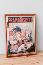 La Raspberry advertising poster under mirror frame / decoration board