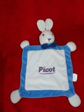 Doudou Plat Picot Lapin Bleu 2